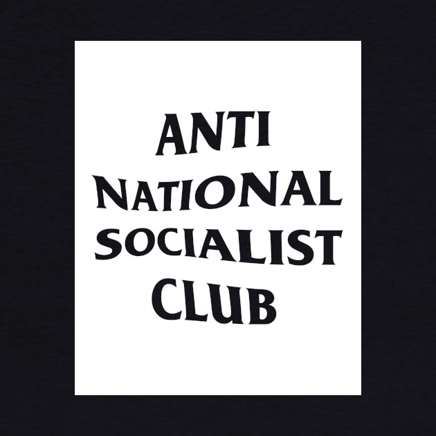 Anti Nazi Club Rectangle (White) by Graograman